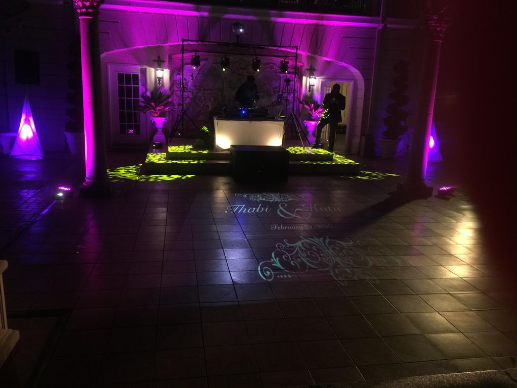 Uplighting and Monogram at Wedding