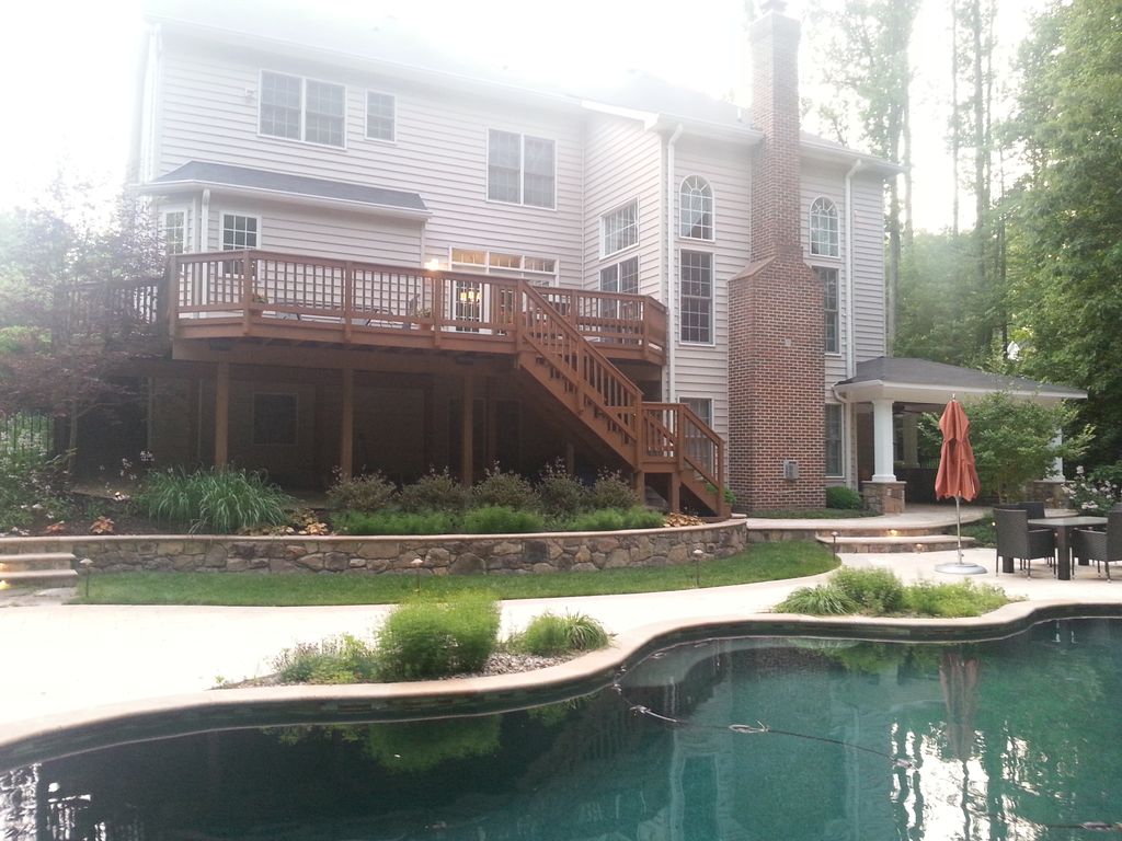 Deck construction and concrete staining