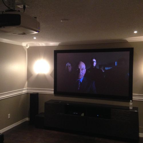 Home Theater, new recessed lighting and wall light