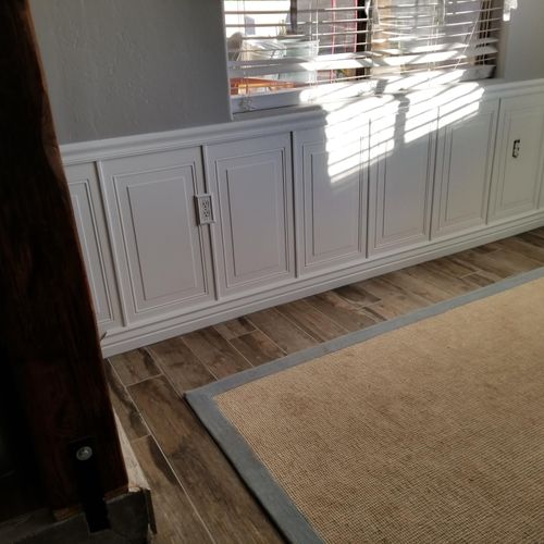 We also install pre-fab wainscoting