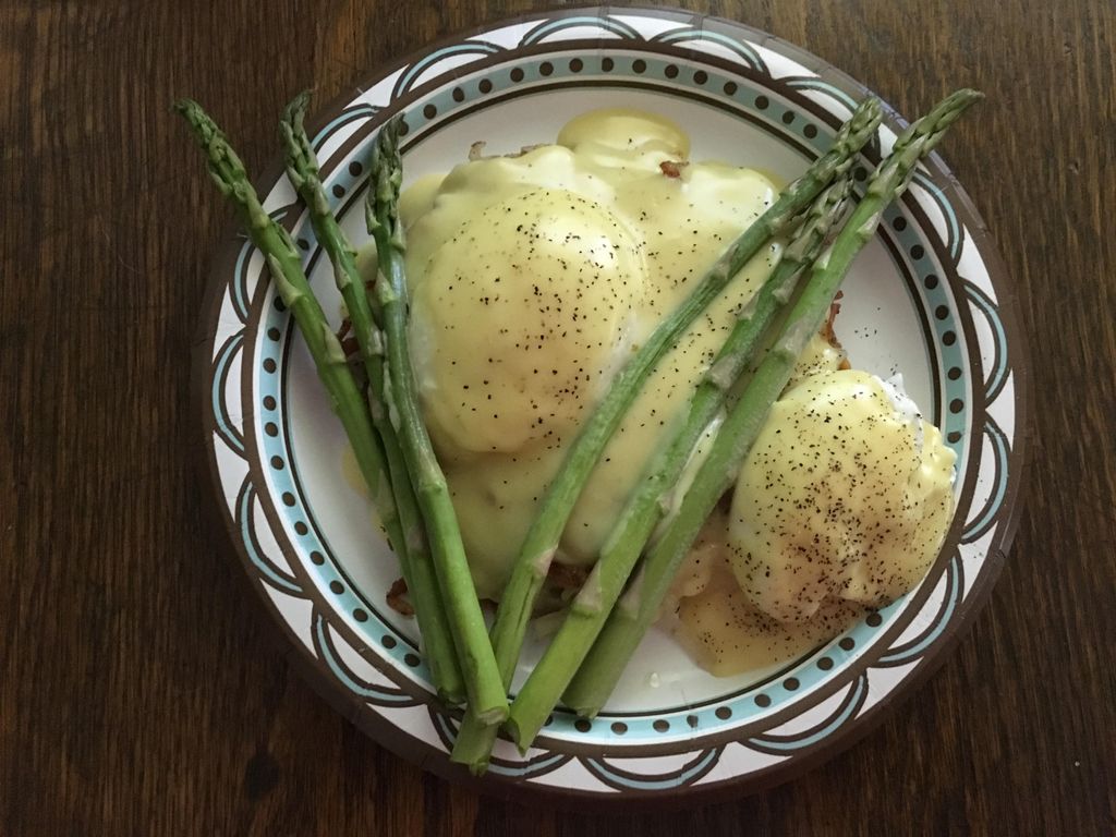 AuGratin Potato Eggs Benedict with Hollandaise Sau