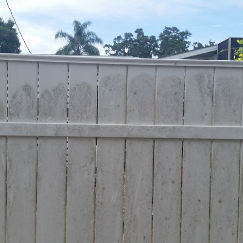 PVC Fence before cleaning.