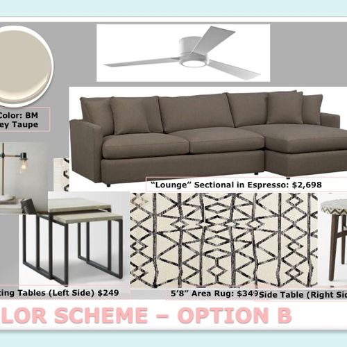 Example Custom Living Room Interior Decor Package