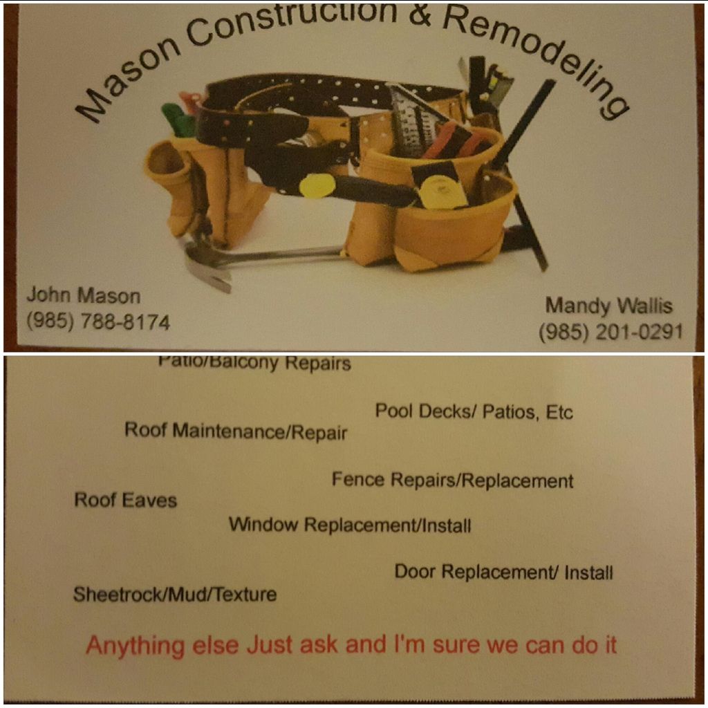 Mason Construction and Remodeling