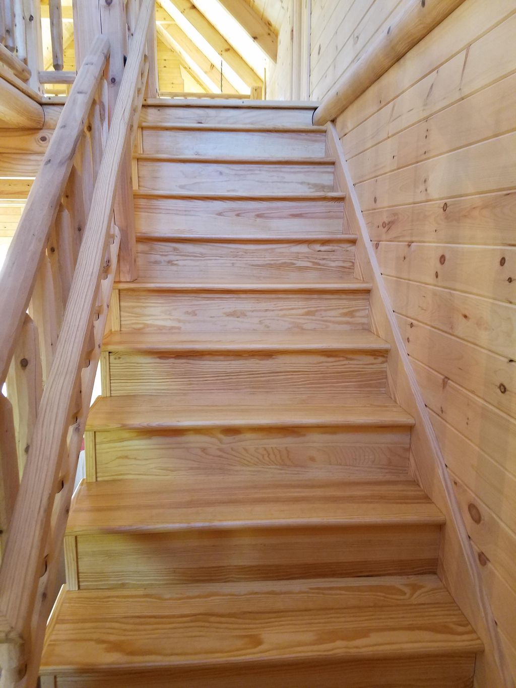 Newly Finished Pine Stair Case