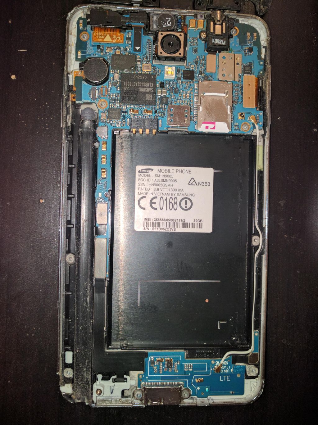 replaced a note 3 charging circuit for a client