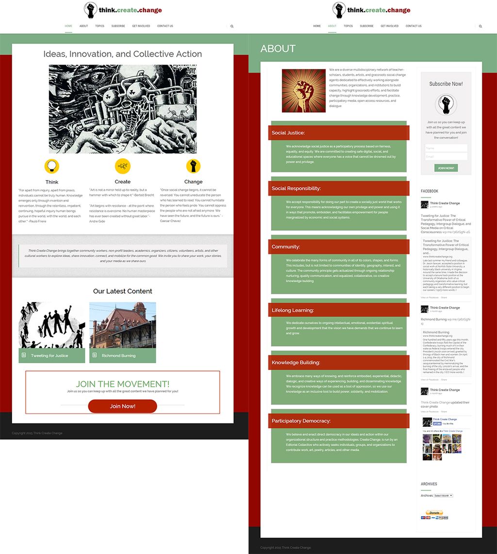 Think Create Change Site