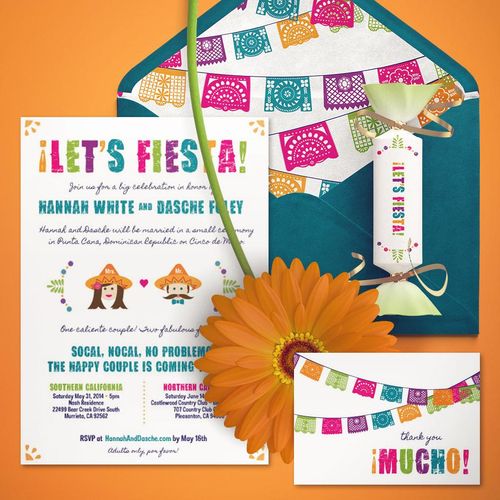 Fiesta Wedding Reception Invitation set