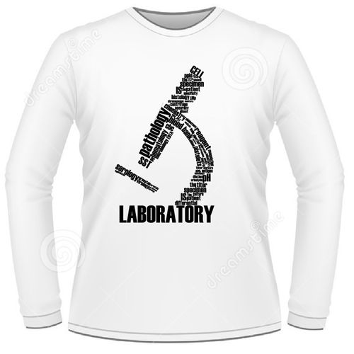 Laboratory T-Shirt with Word Cloud in the shape of