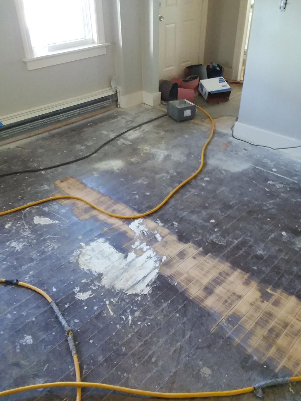 BEFORE: Painted maple floors in Manchester, NH pri