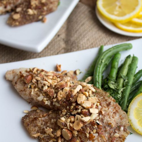 Almond Crusted Tilapia with Green Beans