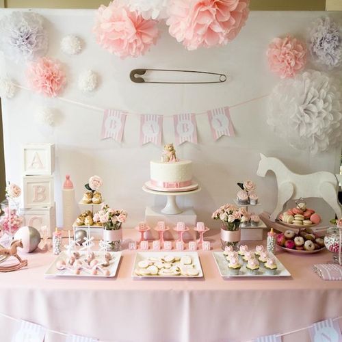 Pink and White Baby Shower