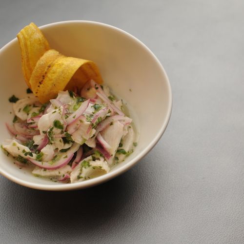 Ceviche with Plantain Chips
