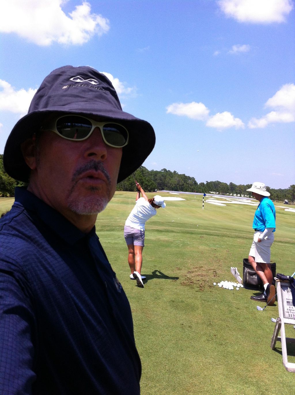 Lydia, David and Steve on the practice range