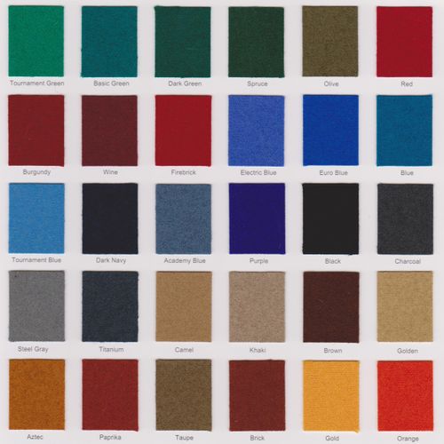 Available colors of ProLine cloth - added to any a