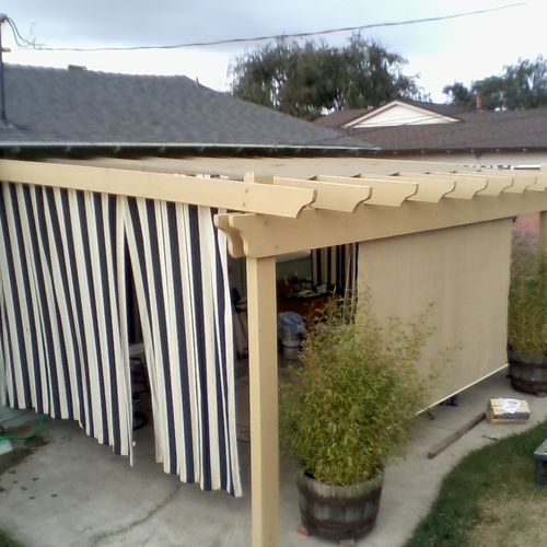 The pergola is basic and inexpensive. All material