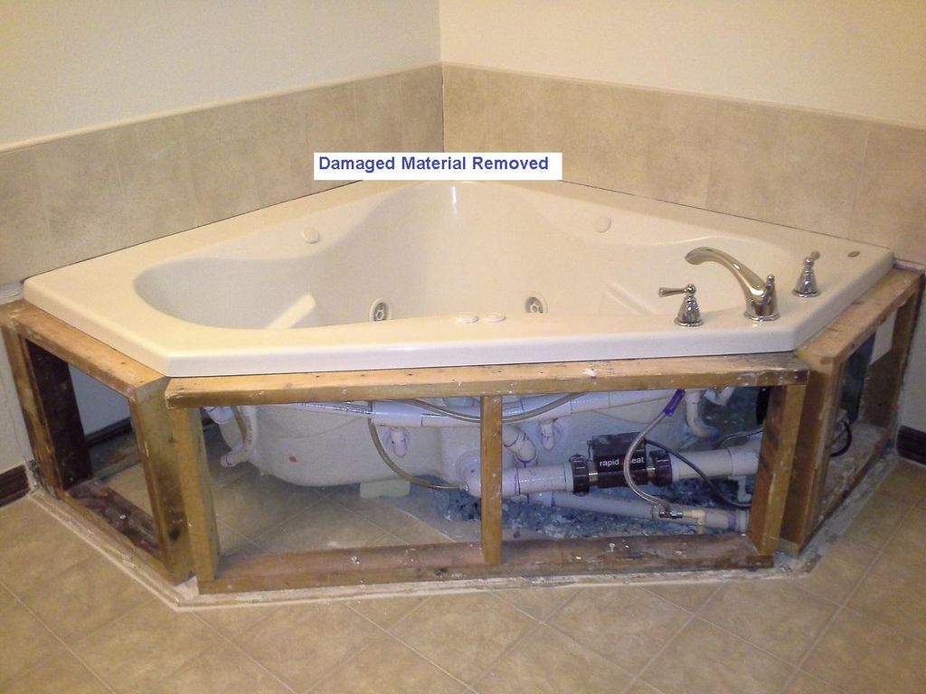 Damaged material removed in preparation for enclos