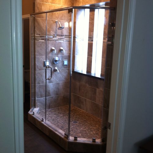 Cyprees Bathroom Remodel-Dual Shower Design with B