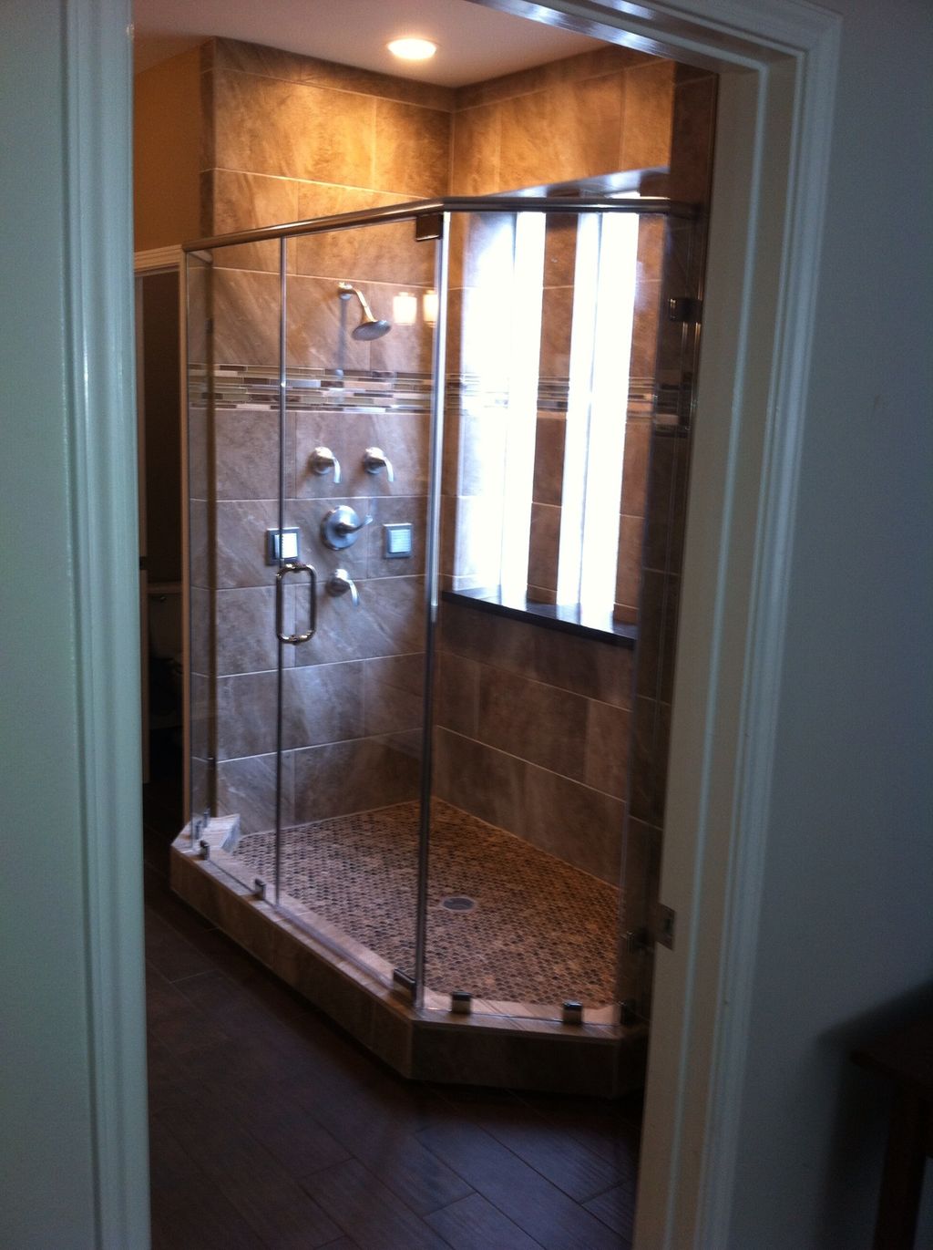 Cyprees Bathroom Remodel-Dual Shower Design with B
