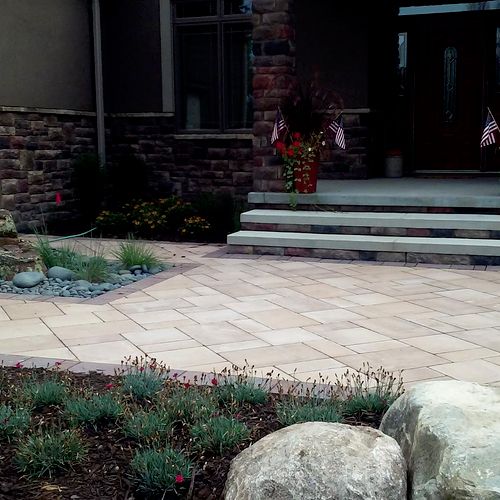 Paver patio and perennial installation.