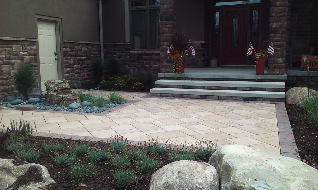 Paver patio and perennial installation.