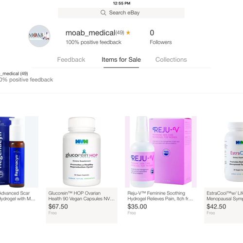 eBay store for women's health products 