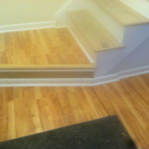 This homeowner chose a beautiful hardwood floor an