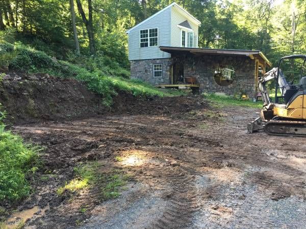 Leveling an area for a shed