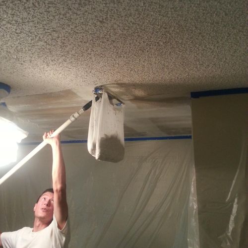 Removing acoustic ceiling