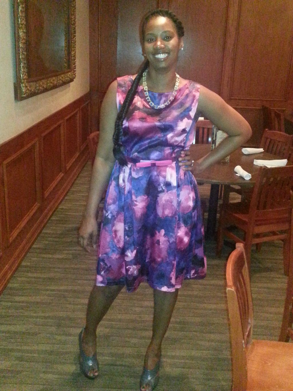 Floral print party dress