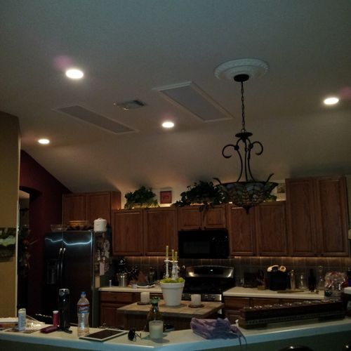 New recessed lighting in kitchen