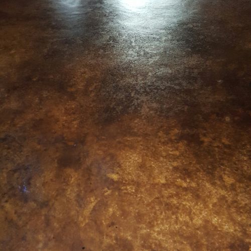 stained concrete before the finish was applied