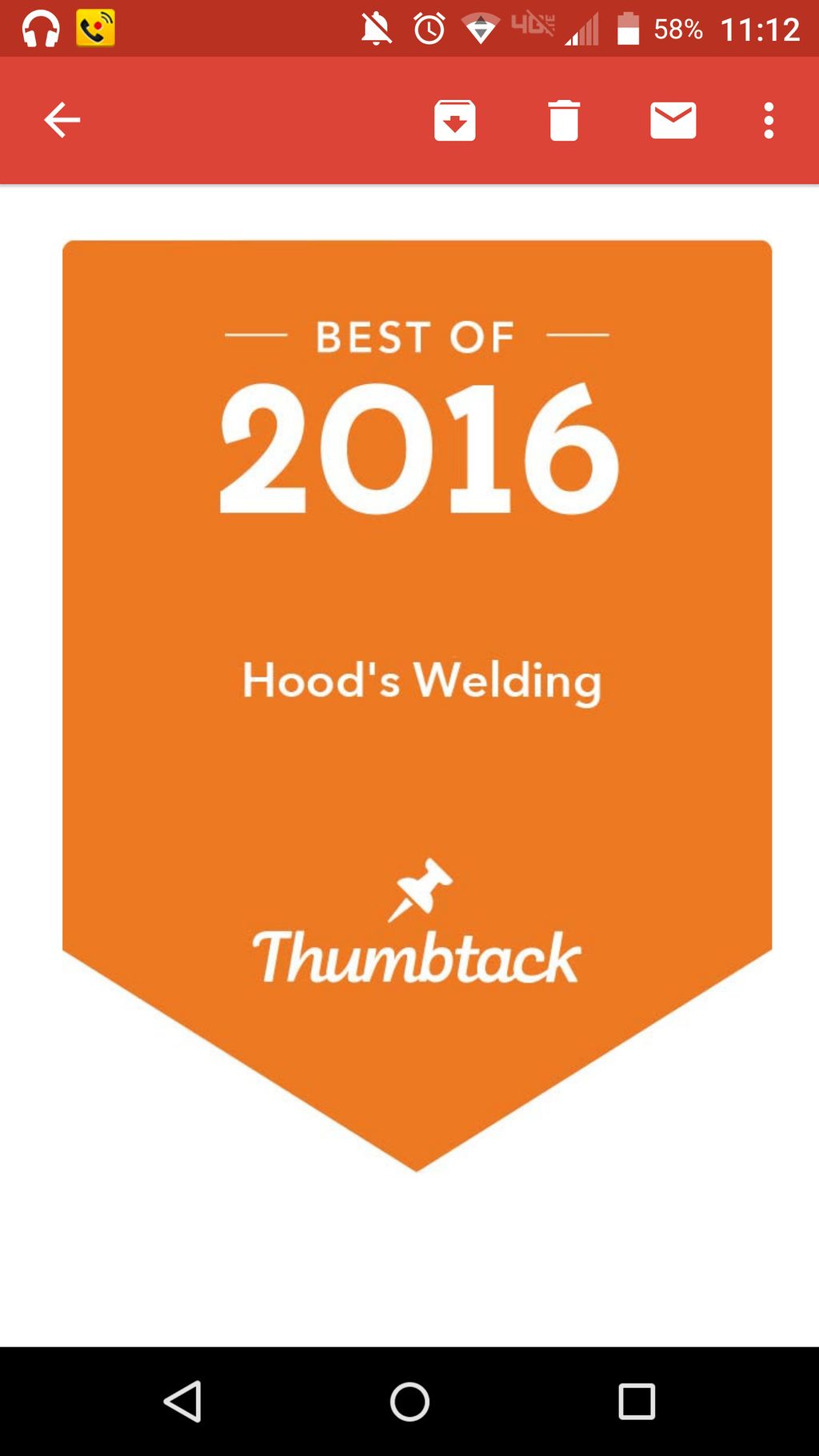 award given by thumbtack