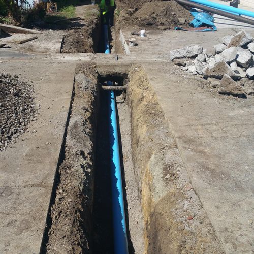 75' open trench sewer replacement in Martinez