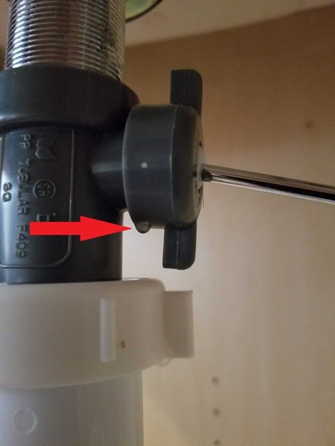 There is a leak in the drainage piping for this ba