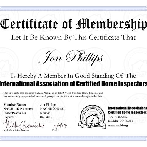 InterNACHI Certified. The International Associatio