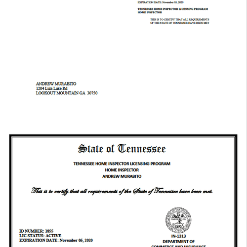Tennessee Professional License