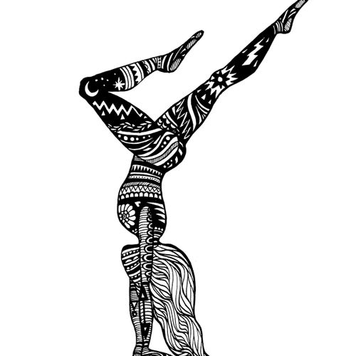 Handstand illustration made popular on iPhone case