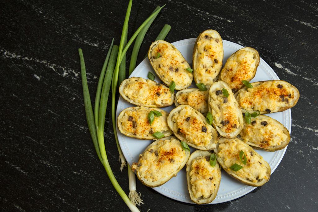 Baked Potato Skins: cheesy twice baked potatoes fi