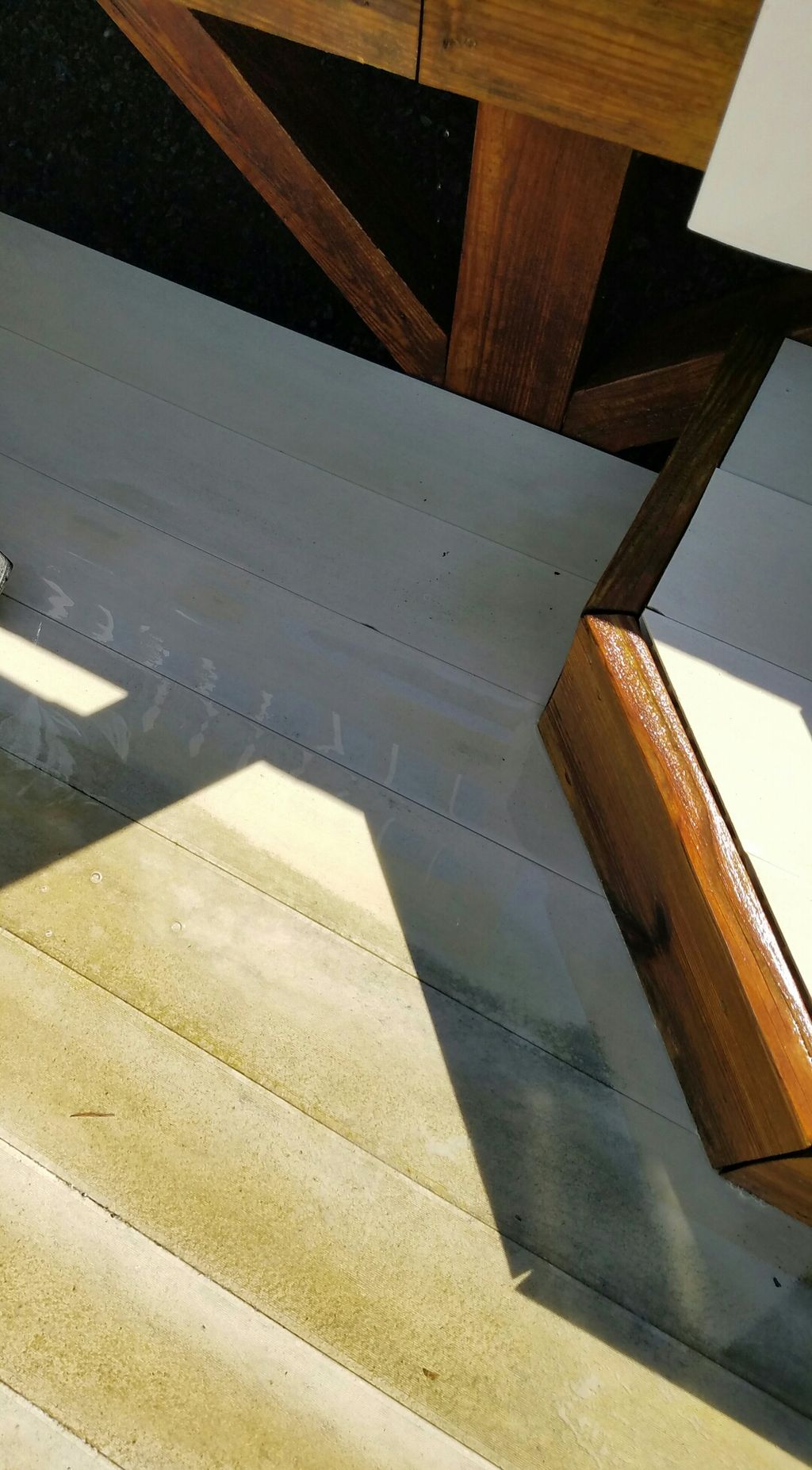 This was a multi-level deck project. Window Gang c