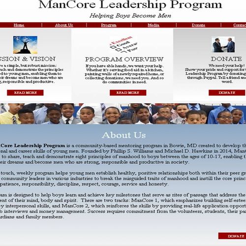 Overview of a nonprofit organization, ManCore (Bow
