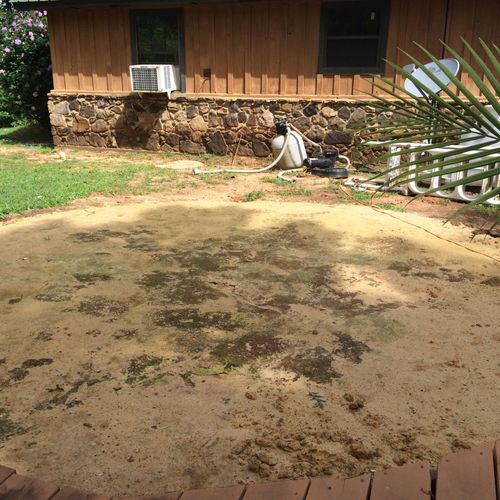 Ripped old pool down, did a lil dirt work and up g