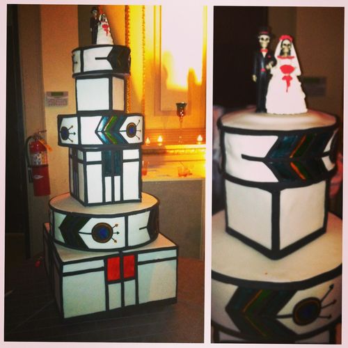 Frank Lloyd Wright Inspired Wedding Cake
