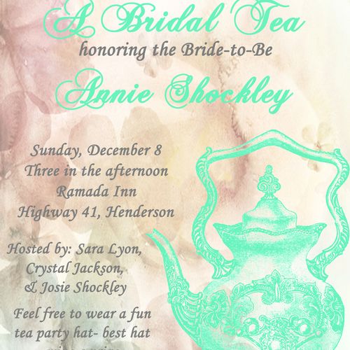 Custom designed bridal shower invitation