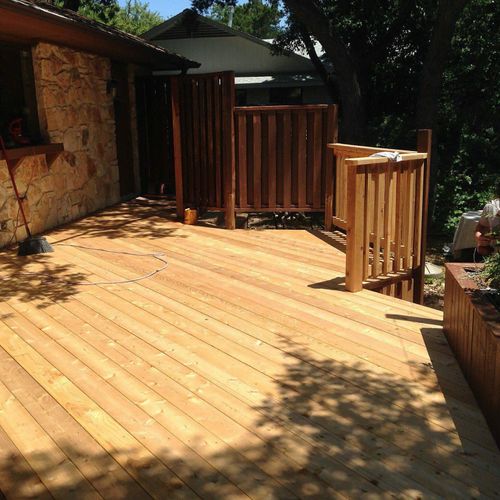 After of cedar deck, removed jacuzzi for table spa