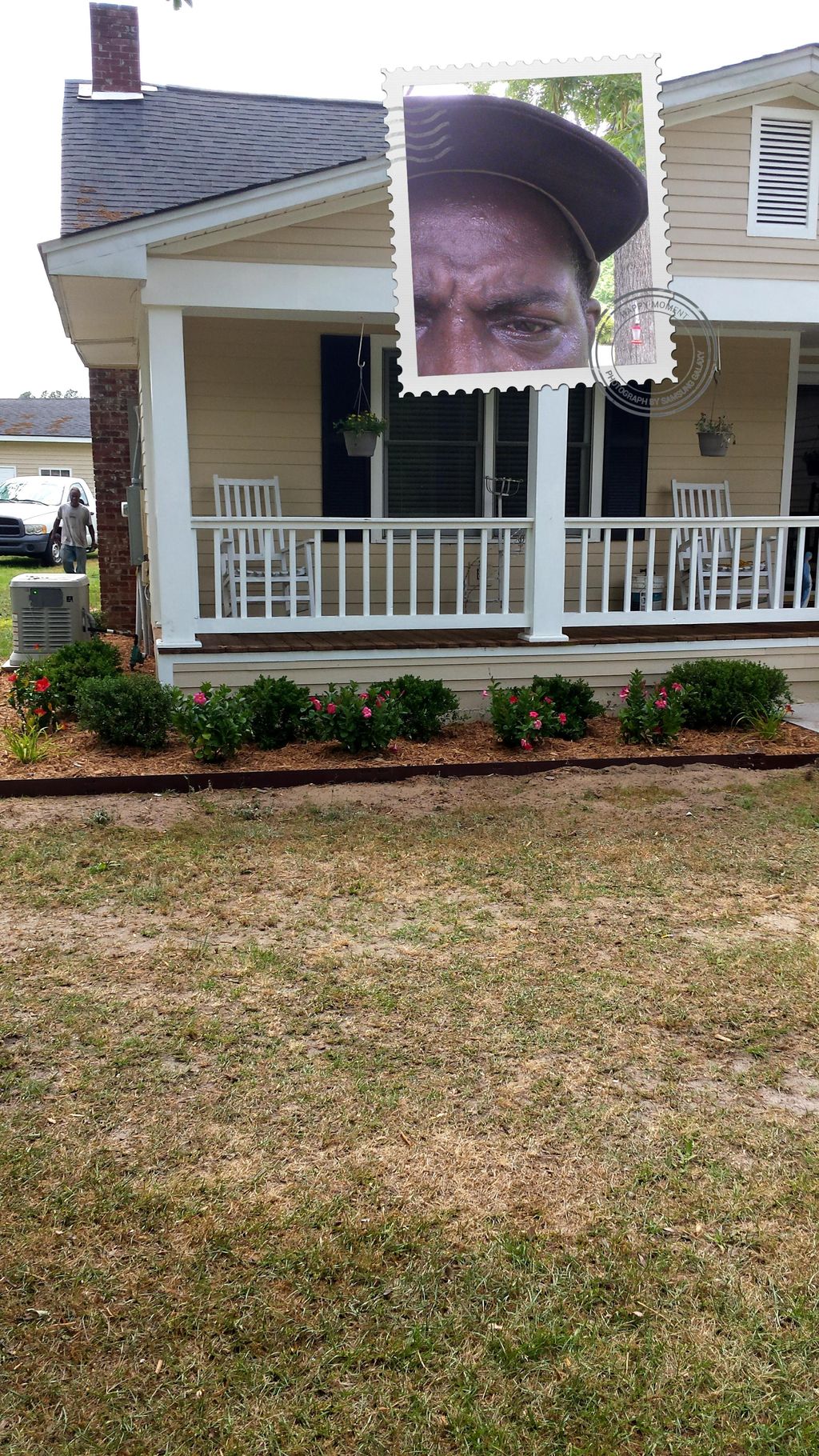 End this photo new edging  mulch and flowers are i