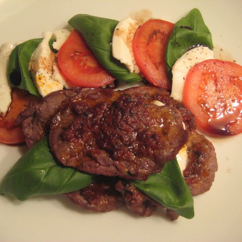 Combine spring Caprese flavoring with thin steaks 