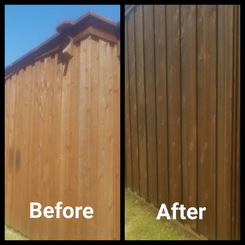 Fence staining