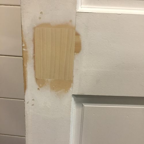 A door patch in mid-project