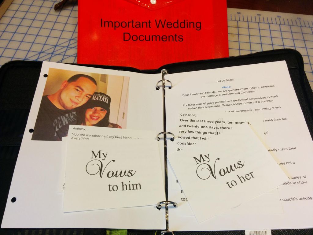 Anthony & Catherine had a great wedding. My script
